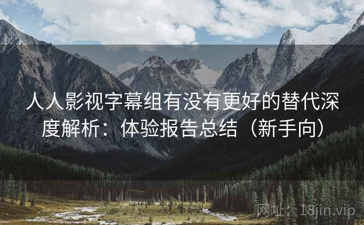 人人影视字幕组有没有更好的替代深度解析：体验报告总结（新手向）